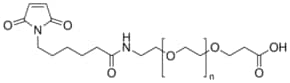 O-[N-(6-Maleimidohexanoyl)aminoethyl]-O′-(2-carboxyethyl)polyethylene glycol Structure