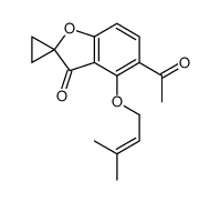5-acetyl-4-(3-methylbut-2-enoxy)spiro[1-benzofuran-2,1'-cyclopropane]-3-one Structure