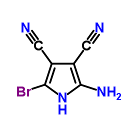 2-氨基-5-溴-1H-吡咯-3,4-二甲腈结构式