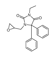 3-ethyl-1-(oxiran-2-ylmethyl)-5,5-diphenylimidazolidine-2,4-dione结构式