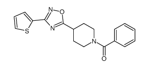 phenyl-[4-(3-thiophen-2-yl-1,2,4-oxadiazol-5-yl)-piperidin-1-yl]-methanone结构式