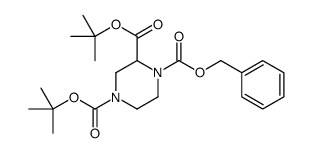 1-Benzyl 2,4-bis(2-methyl-2-propanyl) 1,2,4-piperazinetricarboxyl ate结构式