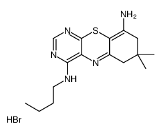 4-N-butyl-7,7-dimethyl-6,8-dihydropyrimido[4,5-b][1,4]benzothiazine-4,9-diamine,hydrobromide Structure