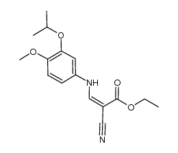 2-cyano-3-(3-isopropyloxy-4-methoxyphenylamino)acrylic acid ethyl ester结构式