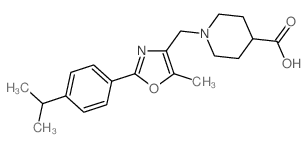 1-{[2-(4-Isopropylphenyl)-5-methyl-1,3-oxazol-4-yl]methyl}piperidine-4-carboxylic acid Structure