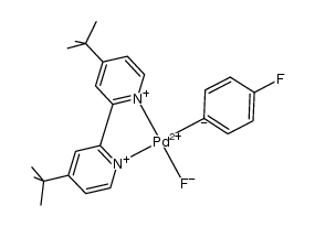 (t-Bu-bpy)Pd(II)(p-FC6H4)(F)结构式