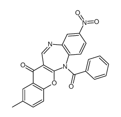 6-benzoyl-2-methyl-9-nitrochromeno[2,3-b][1,5]benzodiazepin-13-one Structure