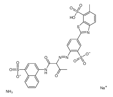 7-Benzothiazolesulfonic acid, 6-methyl-2-[4-[[2-oxo-1-[ [(4-sulfo-1-naphthalenyl)amino]carbonyl]propyl]azo ]-3-sulfophenyl]-, ammonium sodium salt picture