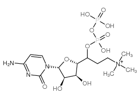 Cytidine 5'-(trihydrogen diphosphate), mono[2-(trimethylammonio)ethyl] ester结构式