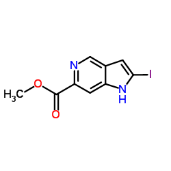 Methyl 2-iodo-1H-pyrrolo[3,2-c]pyridine-6-carboxylate结构式