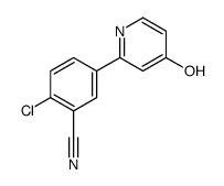 2-chloro-5-(4-oxo-1H-pyridin-2-yl)benzonitrile结构式