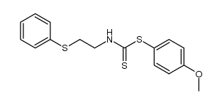 N-(2-Phenylmercapto-aethyl)-dithiocarbamidsaeure-(4-methoxy-phenylester)结构式