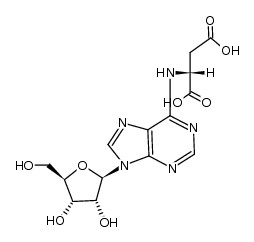 N-(9-β-D-ribofuranosyl-9H-purin-6-yl)-D-aspartic acid结构式