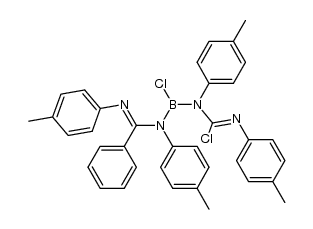 N-(chloro(N,N'-di-p-tolylbenzimidamido)boranyl)-N,N'-di-p-tolylcarbamimidic chloride Structure