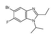 5-Bromo-2-ethyl-6-fluoro-1-isopropyl-1,3-benzodiazole结构式