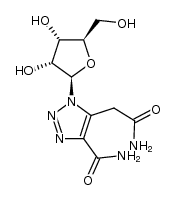 5-(2-amino-2-oxoethyl)-1-((2R,3R,4S,5R)-3,4-dihydroxy-5-(hydroxymethyl)tetrahydrofuran-2-yl)-1H-1,2,3-triazole-4-carboxamide结构式