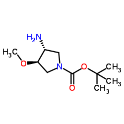 (3R,4R)-3-氨基-4-甲氧基吡咯烷-1-羧酸叔丁酯结构式