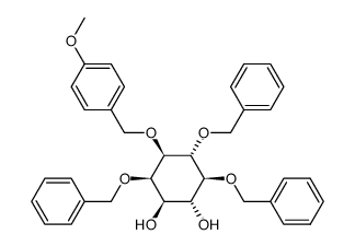 D-myo-Inositol, 1-O-(4-methoxyphenyl)methyl-2,5,6-tris-O-(phenylmethyl)-结构式