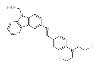N,N-bis(2-chloroethyl)-4-[(9-ethylcarbazol-3-yl)iminomethyl]aniline structure
