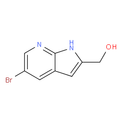 (5-溴-1H-吡咯并[2,3-b]吡啶-2-基)甲醇结构式