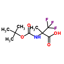 2-{[(叔丁氧基)羰基]氨基}-3,3,3-三氟-2-甲基丙酸结构式