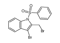 1-phenylsulfonyl-2-bromomethyl-3-bromoindole结构式