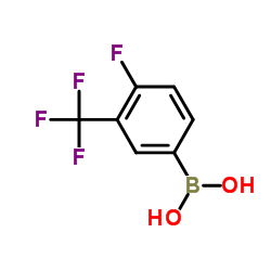 [4-Fluoro-3-(trifluoromethyl)phenyl]boronic acid Structure