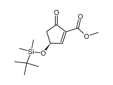 methyl (S)-3-(tert-butyldimethylsilyloxy)-5-oxo-1-cyclopentene-1-carboxylate结构式