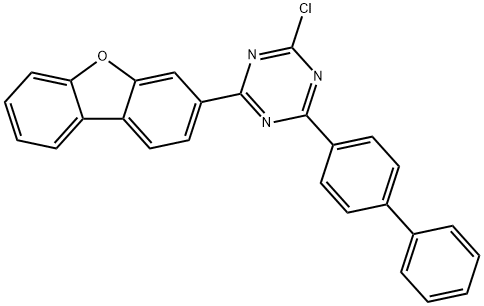 1,3,5-Triazine, 2-[1,1'-biphenyl]-4-yl-4-chloro-6-(3-dibenzofuranyl)- Structure