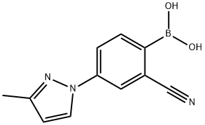 2-Cyano-4-(3-methyl-1H-pyrazol-1-yl)phenylboronic acid结构式