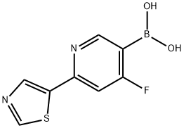 4-Fluoro-2-(thiazol-5-yl)pyridine-5-boronic acid结构式