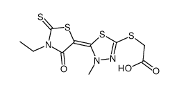 [[5-(3-ethyl-4-oxo-2-thioxothiazolidin-5-ylidene)-4,5-dihydro-4-methyl-1,3,4-thiadiazol-2-yl]thio]acetic acid结构式