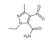 2-ethyl-5-methyl-4-nitropyrazole-3-carboxamide结构式