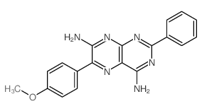 4,7-Pteridinediamine,6-(4-methoxyphenyl)-2-phenyl-结构式