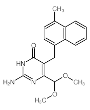 4(3H)-Pyrimidinone,2-amino-6-(dimethoxymethyl)-5-[(4-methyl-1-naphthalenyl)methyl]- structure