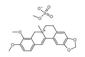 9,10-dimethoxy-7-methyl-5,8-dihydro-6H-[1,3]dioxolo[4,5-g]isoquino[3,2-a]isoquinolinium, methyl sulfate结构式