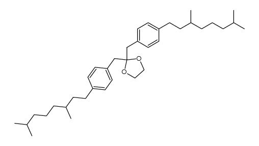1,3-bis(4-(3,7-dimethyloctanyl)phenyl)-2-propanone ethylene acetal Structure