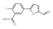 2-氯-5-(5-甲酰基呋喃-2-基)苯甲酸结构式