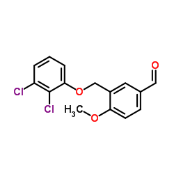 3-[(2,3-Dichlorophenoxy)methyl]-4-methoxybenzaldehyde结构式