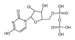[(2R,3R,4R,5R)-4-chloro-5-(2,4-dioxopyrimidin-1-yl)-3-hydroxyoxolan-2-yl]methyl phosphono hydrogen phosphate结构式
