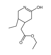 Ethyl [(4R,5S)-5-ethyl-2-oxo-4-piperidinyl]acetate结构式