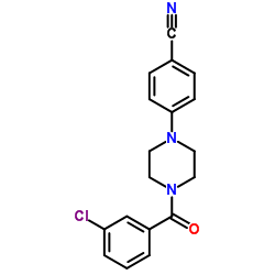 4-[4-(3-Chlorobenzoyl)-1-piperazinyl]benzonitrile结构式