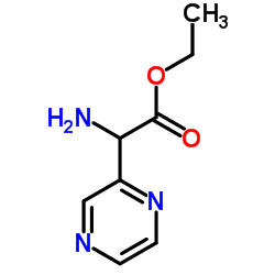 Ethyl amino(2-pyrazinyl)acetate structure