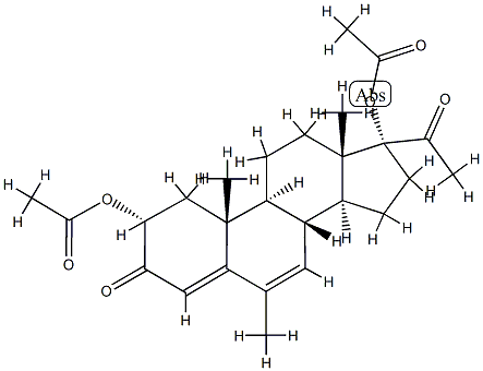 2α,17-Bis(acetyloxy)-6-methylpregna-4,6-diene-3,20-dione结构式