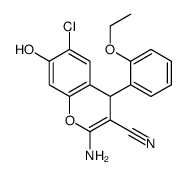 2-amino-6-chloro-4-(2-ethoxyphenyl)-7-hydroxy-4H-chromene-3-carbonitrile Structure