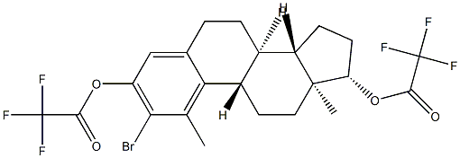 2-Bromo-1-methylestra-1,3,5(10)-triene-3,17β-diol bis(trifluoroacetate)结构式