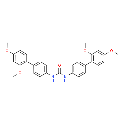 N,N'-Bis[2',4'-dimethoxy(1,1'-biphenyl)-4-yl]urea结构式
