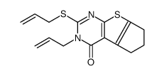2-prop-2-enyl-3-prop-2-enylsulfanyl-7,8-dihydro-6H-cyclopenta[2,3]thieno[2,4-b]pyrimidin-1-one Structure