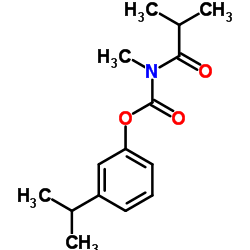 N-Methyl-N-(1-oxo-2-methylpropyl)carbamic acid 3-(1-methylethyl)phenyl ester structure