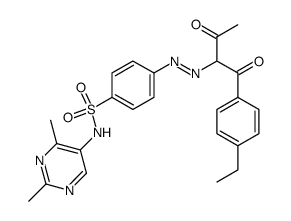 N-(2,4-dimethyl-pyrimidin-5-yl)-4-{[1-(4-ethyl-benzoyl)-2-oxo-propylidene]-hydrazino}-benzenesulfonamide结构式